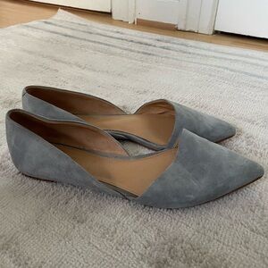 J. Crew Factory Gray Suede Pointy Flat
